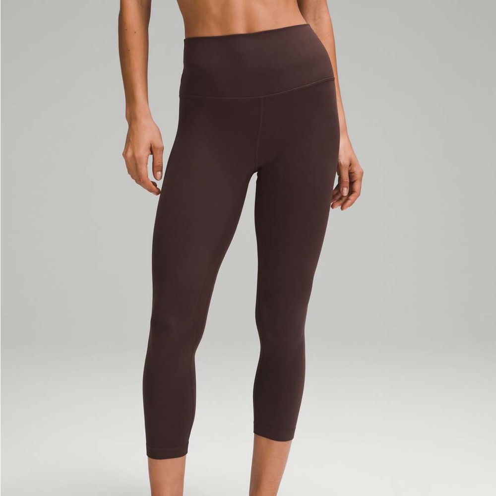 GUC Lululemon Align High-Rise Crop 23" Legging | Sz 6 | Espresso | frayed thread